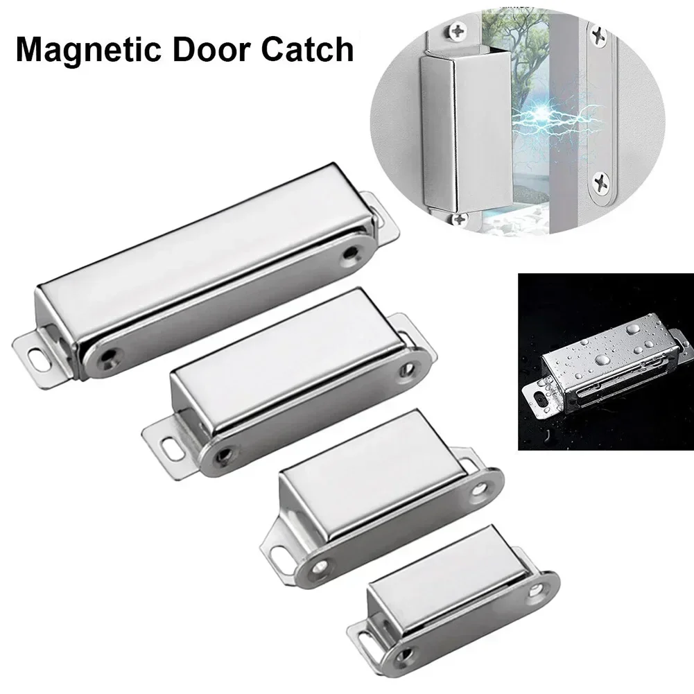 1pc Magnetic Catch Latch Door Lock Heavy Duty Cabinet Magnet Kitchen Latch Catch Stainless Steel Furniture Hardware Silver