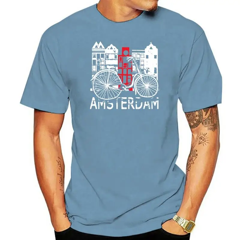 Amsterdam City Bicycle Men'S Tee T-Shirt 2024 Fashion T-Shirt Casual Short Sleeve for Men's Clothing Summer Custom Shi
