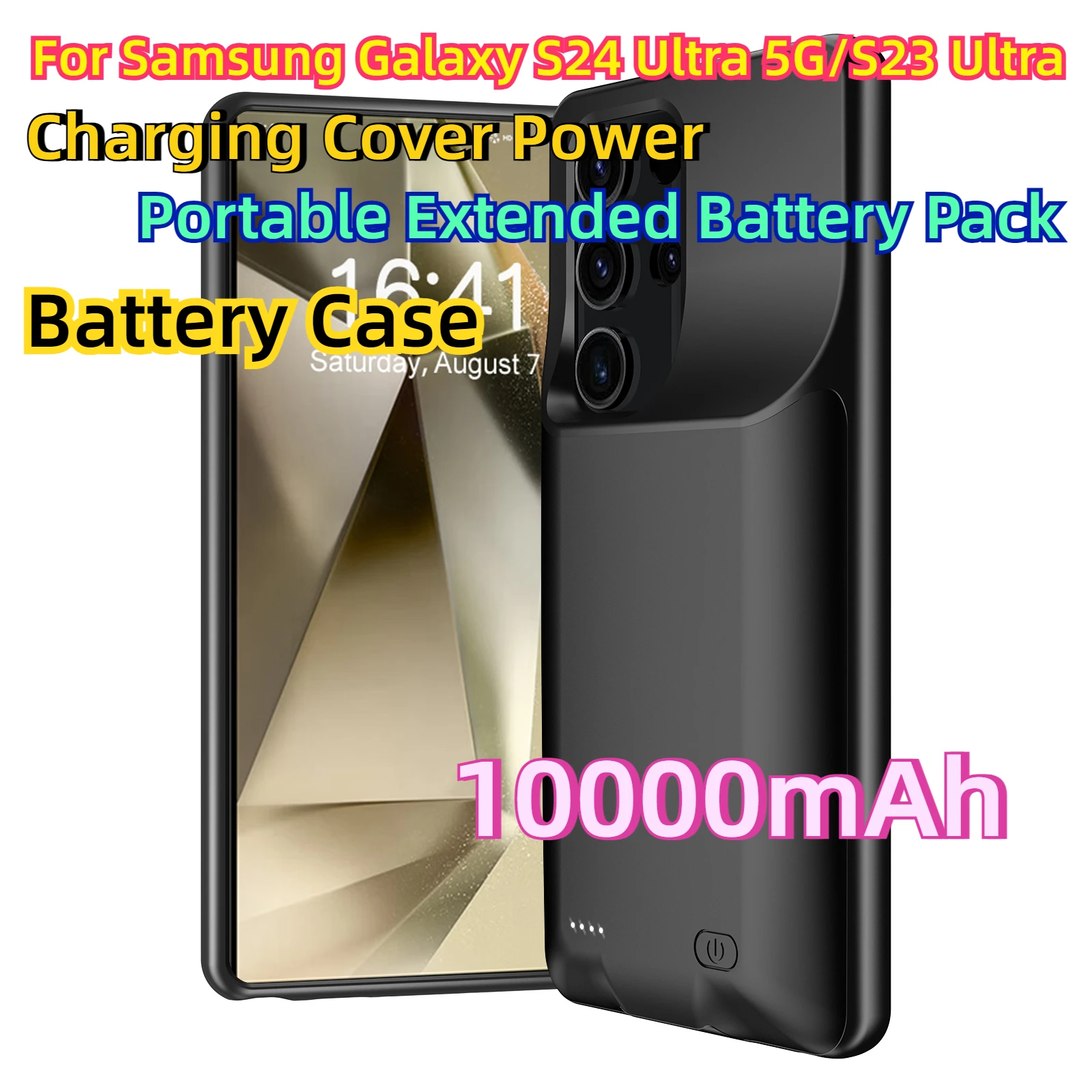 For Samsung Galaxy S24 Ultra 5G/S23 Ultra 10000mAh Battery Case Portable Extended Battery Pack Charging Cover Power