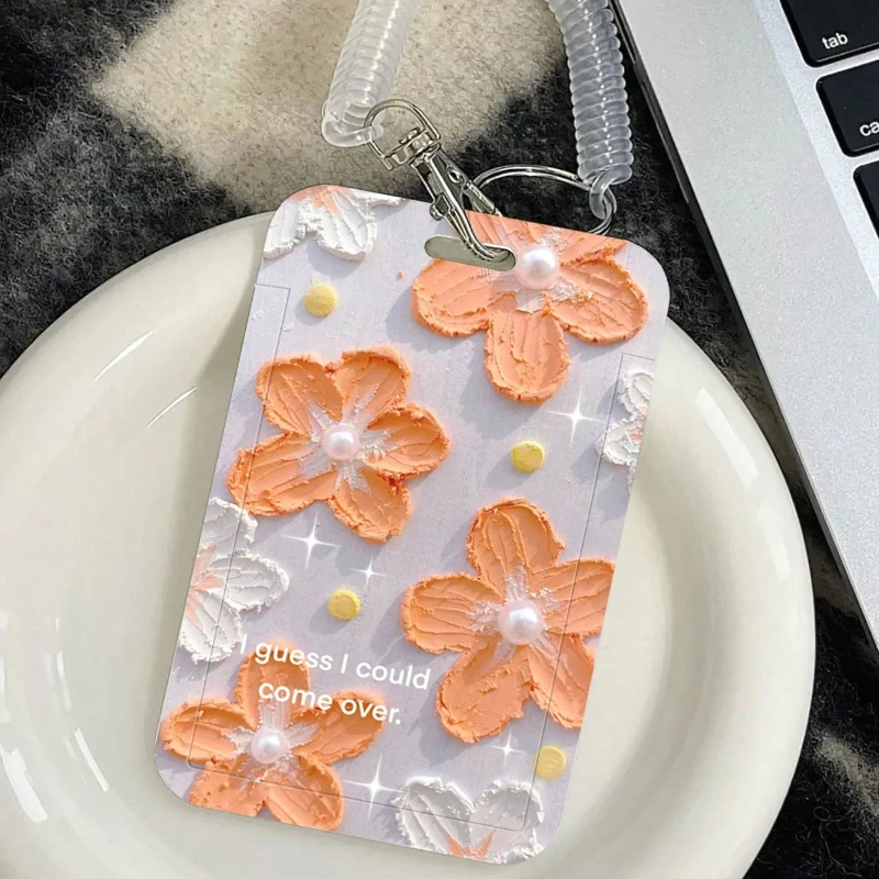 Oil Painting Style Vertical High Value Card Holder Suitable for Student Bus Card Meal Card Protection Case Kpop Photocard Holder