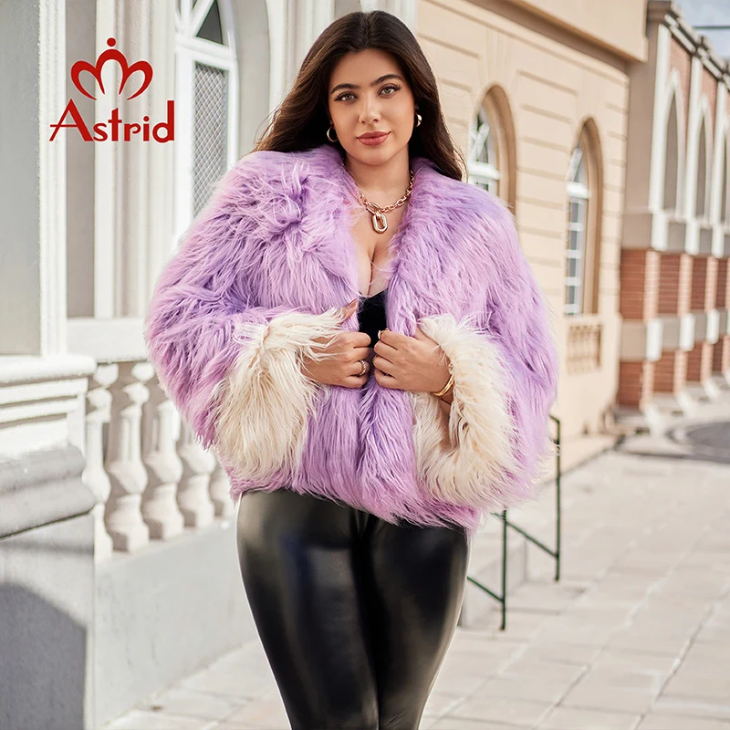 Astrid Faux Fur Coat Women 2024 Winter Loose Cardigan Fur Jacket Plus Size Stylish Female Luxury Furry Overcoat Girl Streetwear