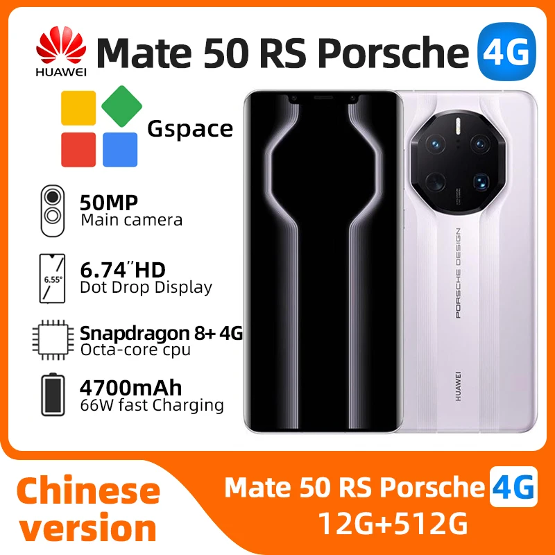 Huawei Mate 50 RS Porsche Design 4G SmartPhone Snapdragon 8+ 6.74" Screen 50MP 4700mAh 66W Charge HarmonyOS Original Used P