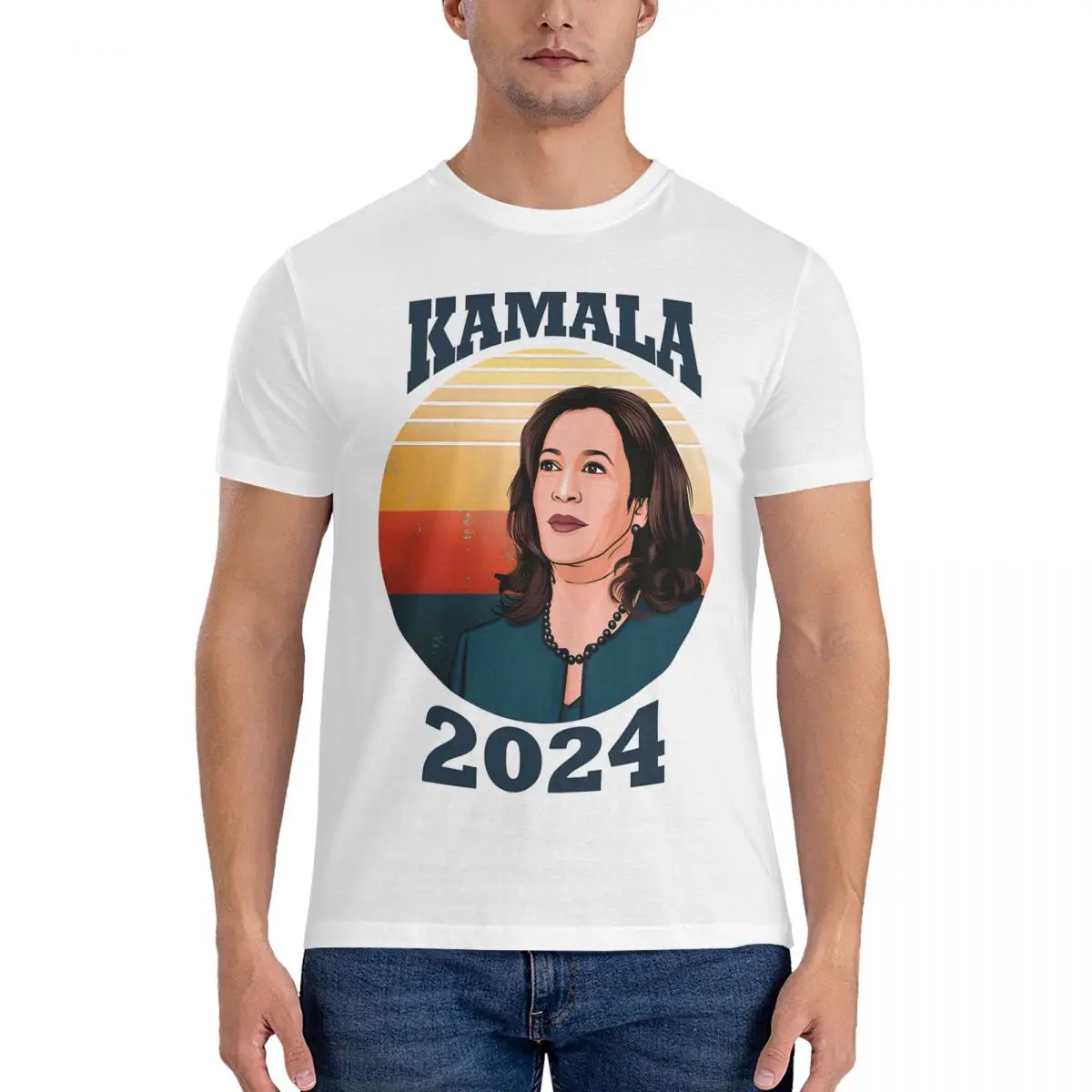 Kamala 2024 T Shirt Men's Pure Cotton Fashion T-Shirts Round Collar Kamala Harris Tee Shirt Short Sleeve Tops Classic