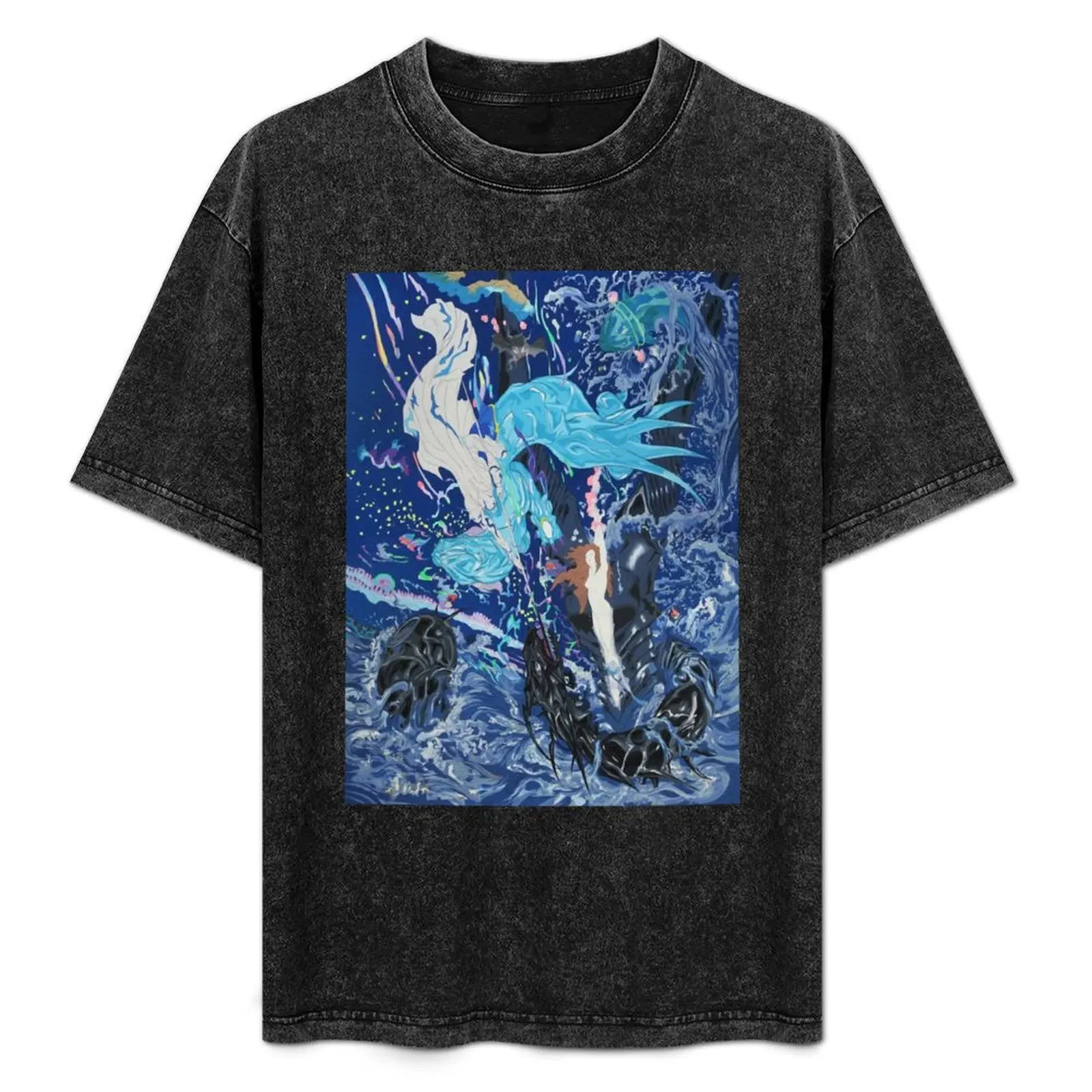 Blue T-Shirt summer top hippie clothes men clothings