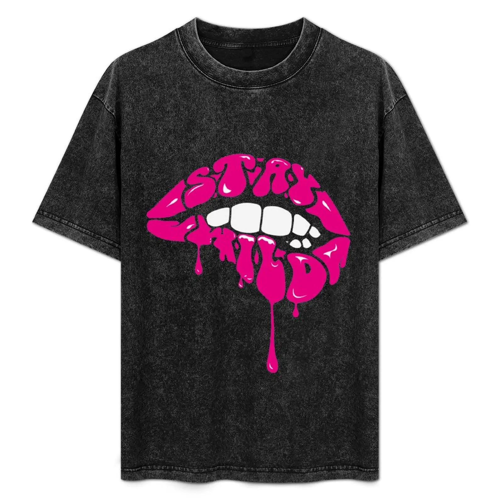 Ben Azelart Merch Stay Wild Lip T-Shirt summer top hippie clothes mens cotton t shirts