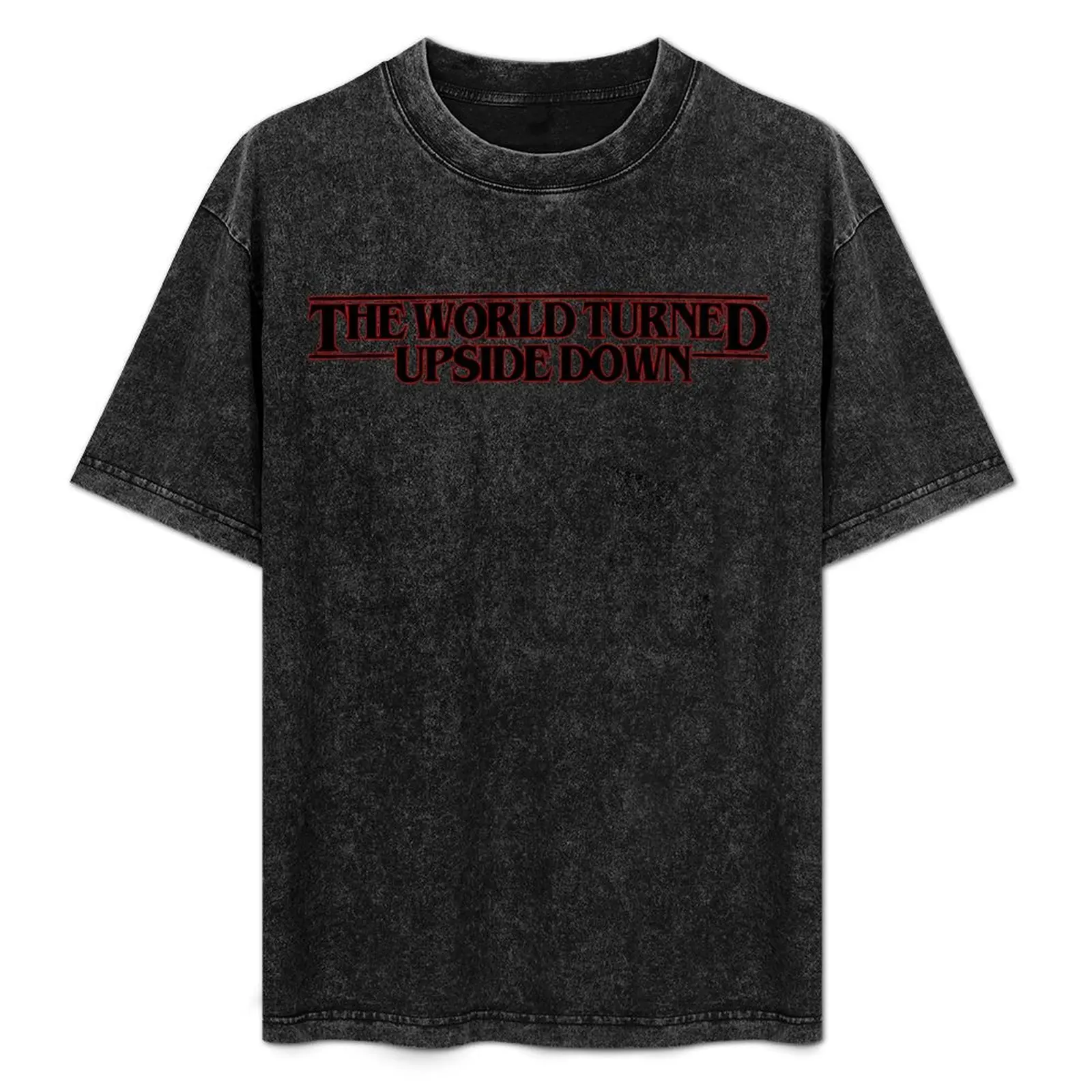 The world turned upside down (black) T-Shirt plus size clothes new edition custom t shirt mens designer t shirt