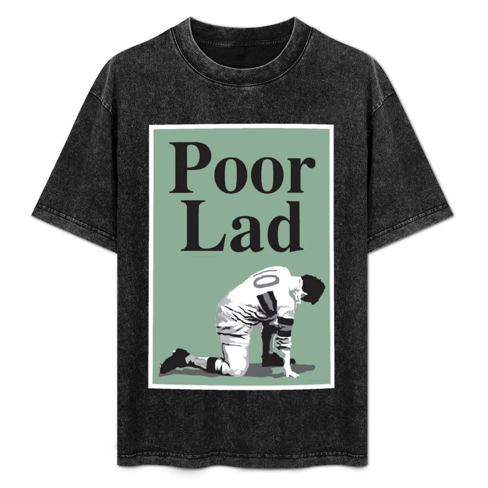Poor Lad - Black Text T-Shirt tops plus size tops vintage clothes t shirts men
