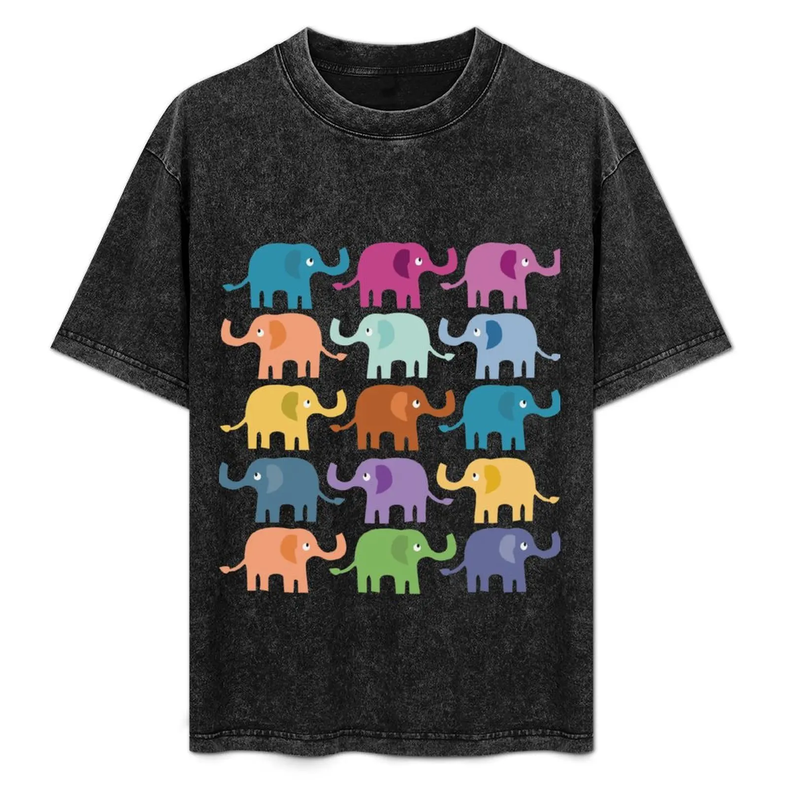 Colorful Elephants Great Fashion T-Shirt sweat vintage funny t shirts for men