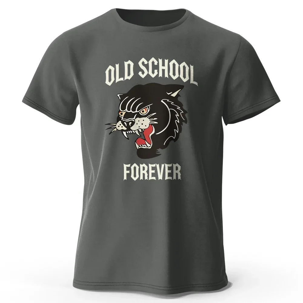 Classic Old School Forever Printed Men's T-Shirt in Vintage Style for Summer Tops Tees