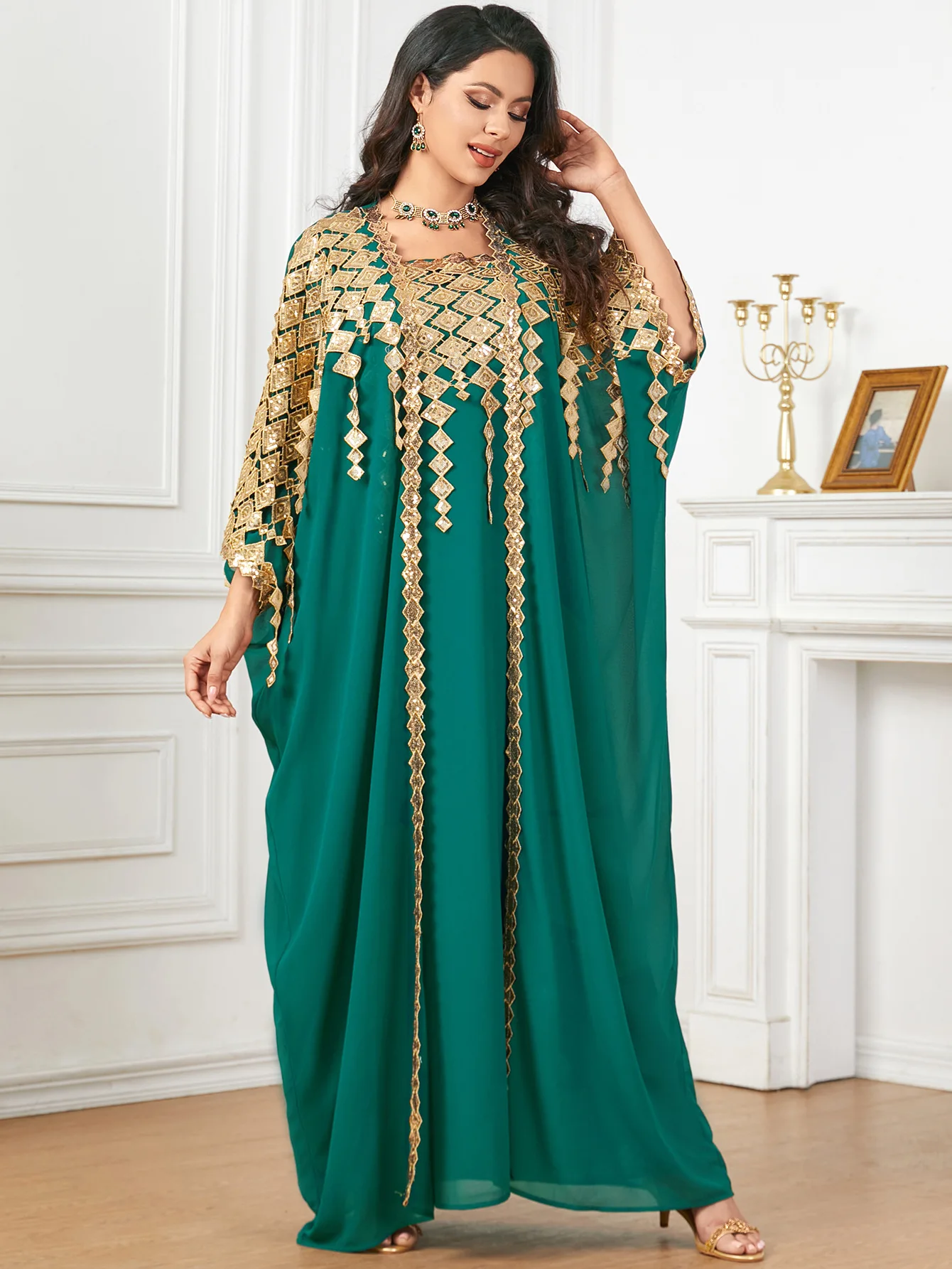 Ramadan Muslim Abaya Women Islam Kimono Maxi Dress 2 Piece Set Jalabiya Robe Moroccan Caftan Djellaba Eid Dubai Kaftan Vestidos