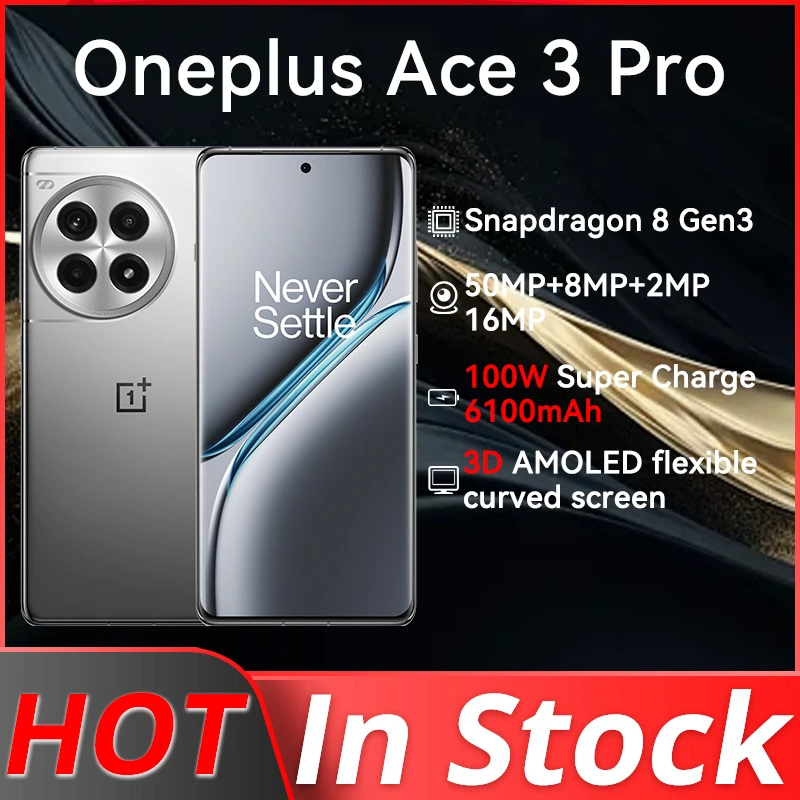 Global ROM OnePlus ACE 3 Pro Snapdragon 8 Gen 3 Sony 50MP Main Camera 6100mAh Battery 100W SUPERVOOC 6.78 120Hz AMOLED New