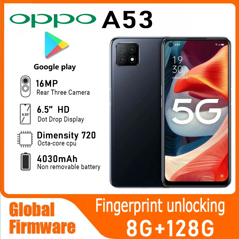 OPPO A73 5G smartPhone Global firmware MTk Dimensity 720 4030mAh battery google play No Charger Used PHOON