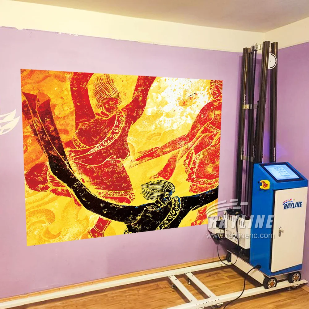 Wheel Rail All in One UV Wall Printing Machine 3D Vertical Wall Printer 3D Background Wall Painting Printer