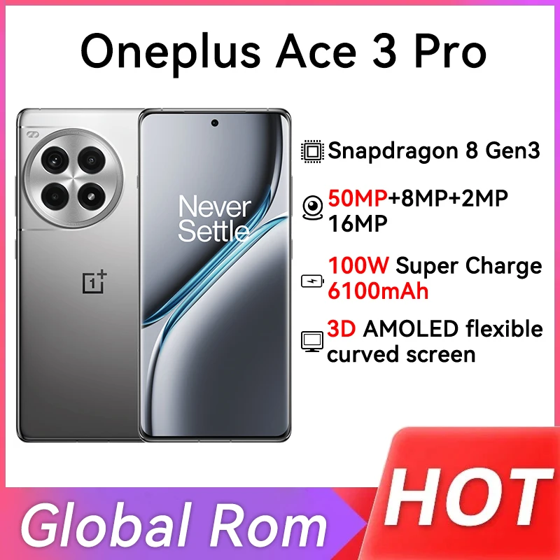 OnePlus ACE 3 Pro Global ROM 6100mAh Battery Snapdragon 8 Gen 3 Sony 50MP Main Camera 100W SUPERVOOC 6.78'' 120Hz AMOL
