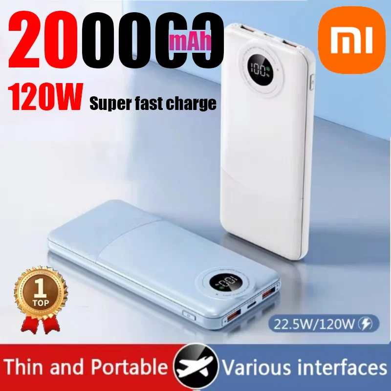 Xiaomi 200000mAh Large Capacity Power Bank 120W Fast Charging Portable Charger Mobile Power External Battery For iphone Xiaomi