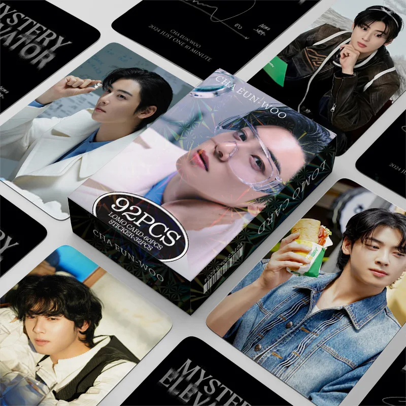 92Pcs/Set ASTRO Idol Boy New Series ChaEunWoo Lomo Cards Sticker HD Printd Photocards High Quality Postcards Fans Gifts
