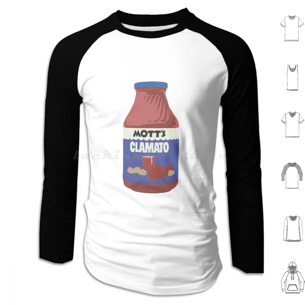 Clamato ! Hoodies Long Sleeve Clamato Canada Canadian Tomato Clam Cocktail Red Caesars Cesars Drink Food