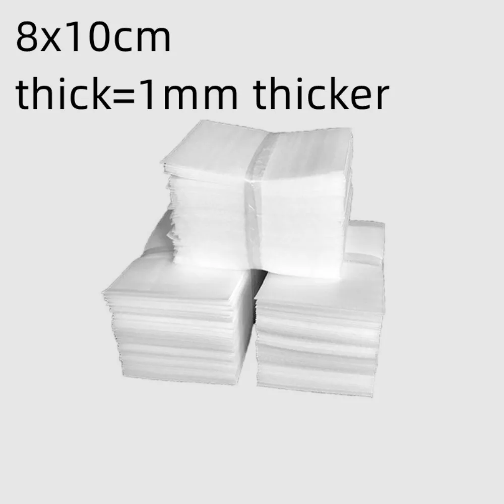 1mm Thicker 8x10cm Small Protective Wrap Mailer EPE Foam Insulation Sheet Cushioning Packaging Pouches Film Bag White Color