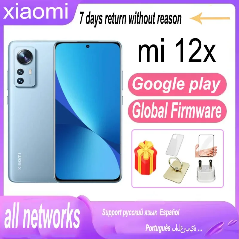 Xiaomi 12X 5G smartphone hyperOS 1.0 Global firmware 67W Snapdragon 870 full screen used phone no charger