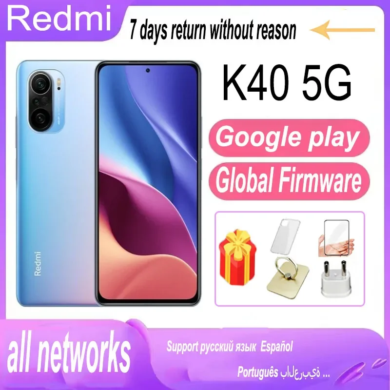 Global rom Global Version Redmi K40 Smartphone Snapdragon 870 6.67"120Hz E4 AMOLED Display 48MP 33W Fast 5G Mobile phone