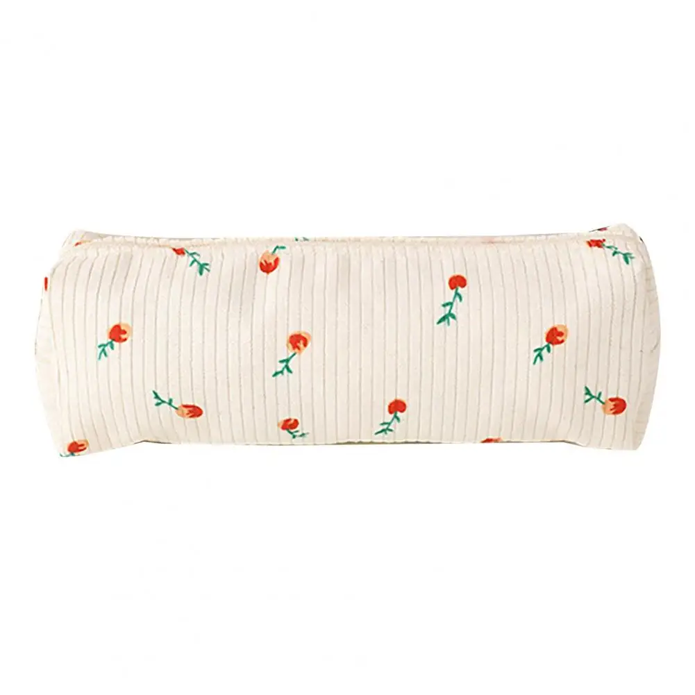Floral Pencil Case with Zipper Closure Capacity Stationery Organizer for Students