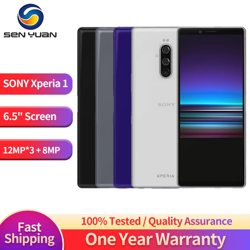 Unlocked Originally Sony Xperia 1 J8110 J9110 64G 128GB ROM 6GB RAM XZ4 Snapdragon 855 6.5" SONY HD Camera NFC Fingerprint 