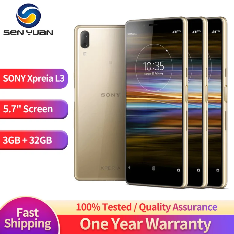 Sony Xperia L3 Octa-core 5.7" 3GB RAM 32GB ROM 13MP+2MP Dual Camera LTE 4G Fingerprint Android Smartphone sony xperia L3