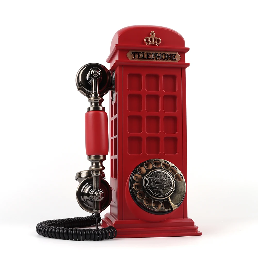 White Wedding Events Party Decor European design Antique Vintage London Phone Booth Phone Audio Guest Book Phone London Phone