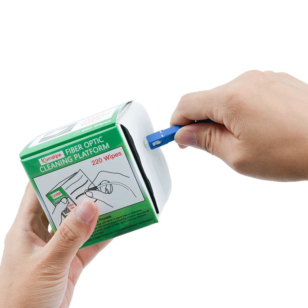 Komshine-Fiber Optic Cleaning Paper Wipes, LC Bare Fiber, Universal Connector Cleaner Sheet, FOCP, FC, SC, ST, 2.5mm, 1.25mm