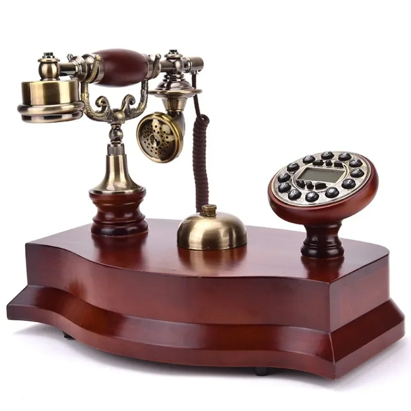 MYZ-8003 Solid Wood Telephone Antique Style Telephone European Retro Home American Office Landline