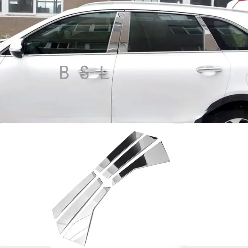 For Kia Sorento 2015-2020 Stainless Steel Chrome Window Pillar Posts Cover Trim Molding Garnish Guard Exterior Accessories