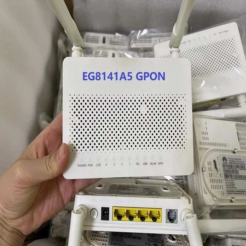 8PCS Original EG8141A5 Xpon ONU FTTH Modem Router Bare Metal + Adapter 1GE + 3FE + Wifi +1tel With English Software