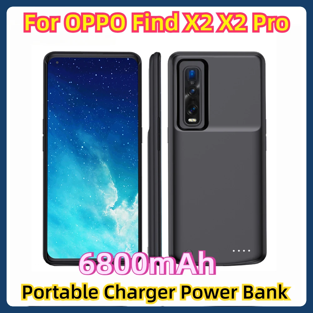 For OPPO Find X2 Charging Case for OPPO Find X2 Pro Battery Cases 6800mAh Portable Charger Power Bank Extrenal Battery Cover