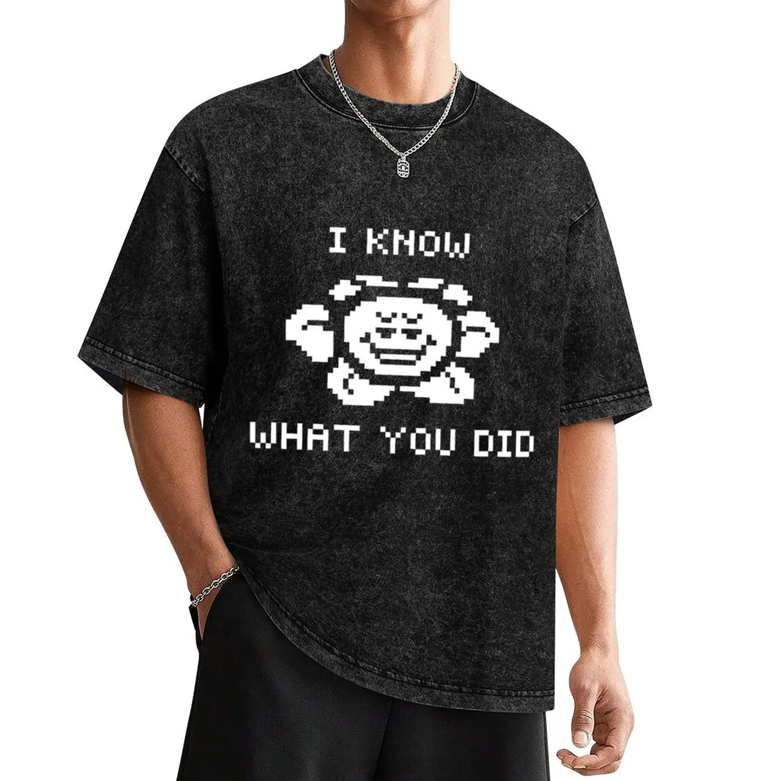 Flowey knows what you did T-Shirt quick-drying anime figures anime clothes fruit of the loom mens t shirts