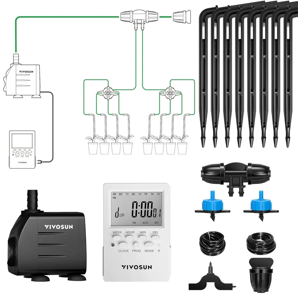 Professional Automatic Drip Irrigation Kit, Integrated Planting Kit, Garden Plant Watering System, Indoor and Outdoor