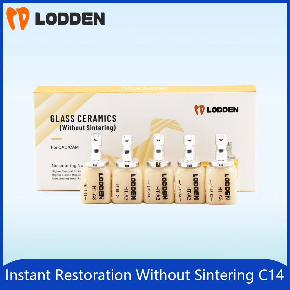 Lodden Dental 5Pcs Instant Restoration Without Sintering C14 HT/LT For CAD/CAM Lithium Disilicate Glass Ceramic Block