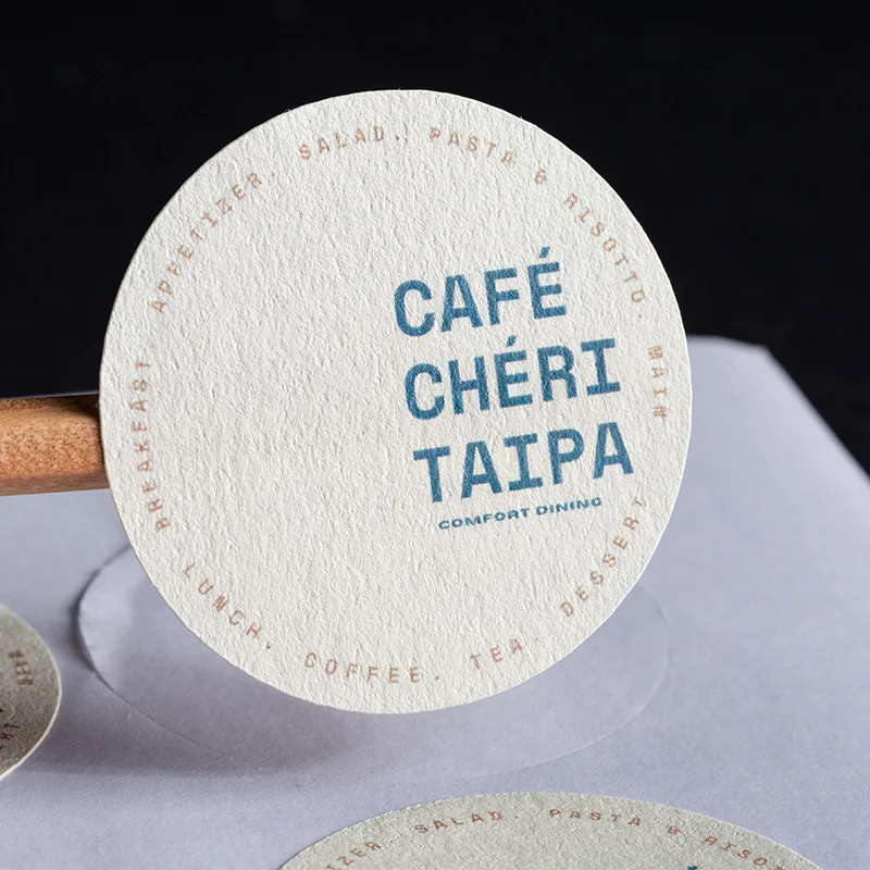 Wholesale custom logo various shapes luxury special textured paper color printing labels for packaging stickers