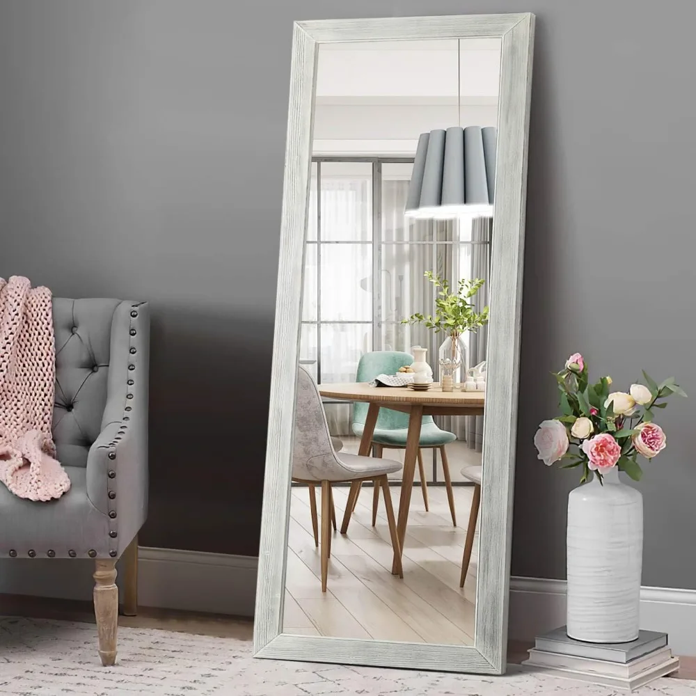 Elevens 65"x22" Rustic Full Length Floor Mirror, Large Wall Standing Floor Leaning Against Wall Dressing for Living Ro