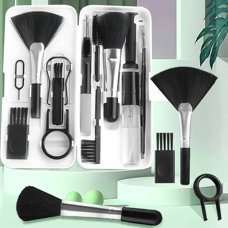 18 in 1 Laptop Cleaner Kit Computer Keyboard Cleaner Desk Cleaning Tool Earphones Cleaning Pen For Headset Phone Keycap Puller