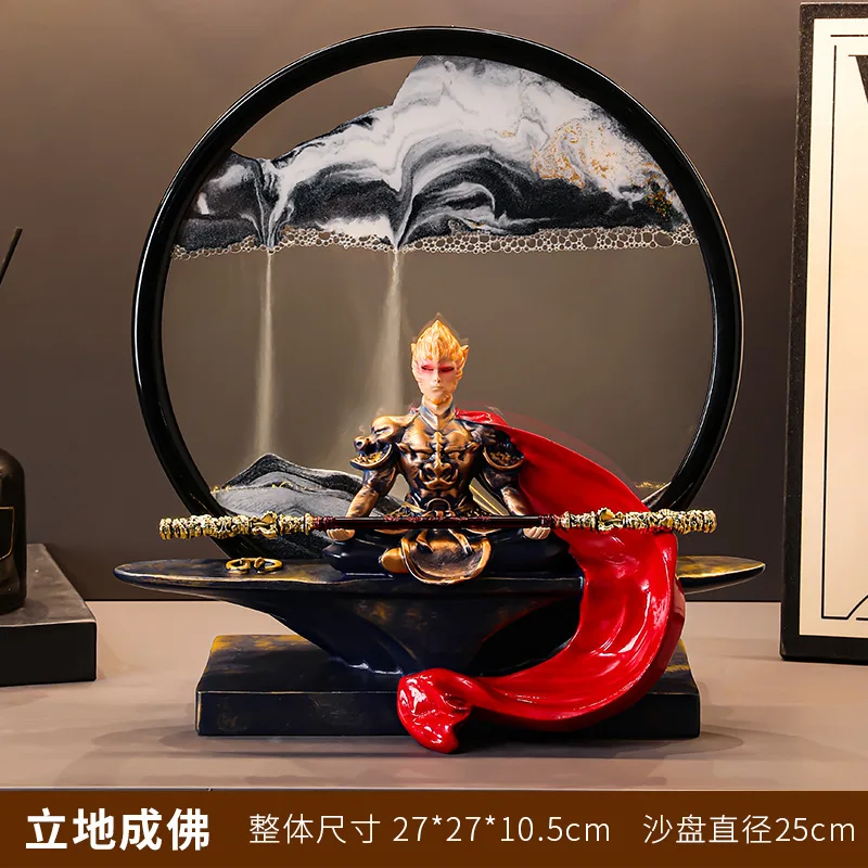 Black Mythology: Wukong's Pendant Fight Defeats Buddha, Chinese Style, Handheld Sun Wukong, Flowing Sand Painting, Zen Inte