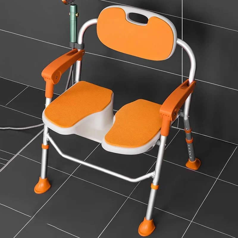 Unique Handle Stool Chair Bathroom Adult Bath Tabouret De Douche Home Furniture Toilet Shower Use Older Folding Portable Storage