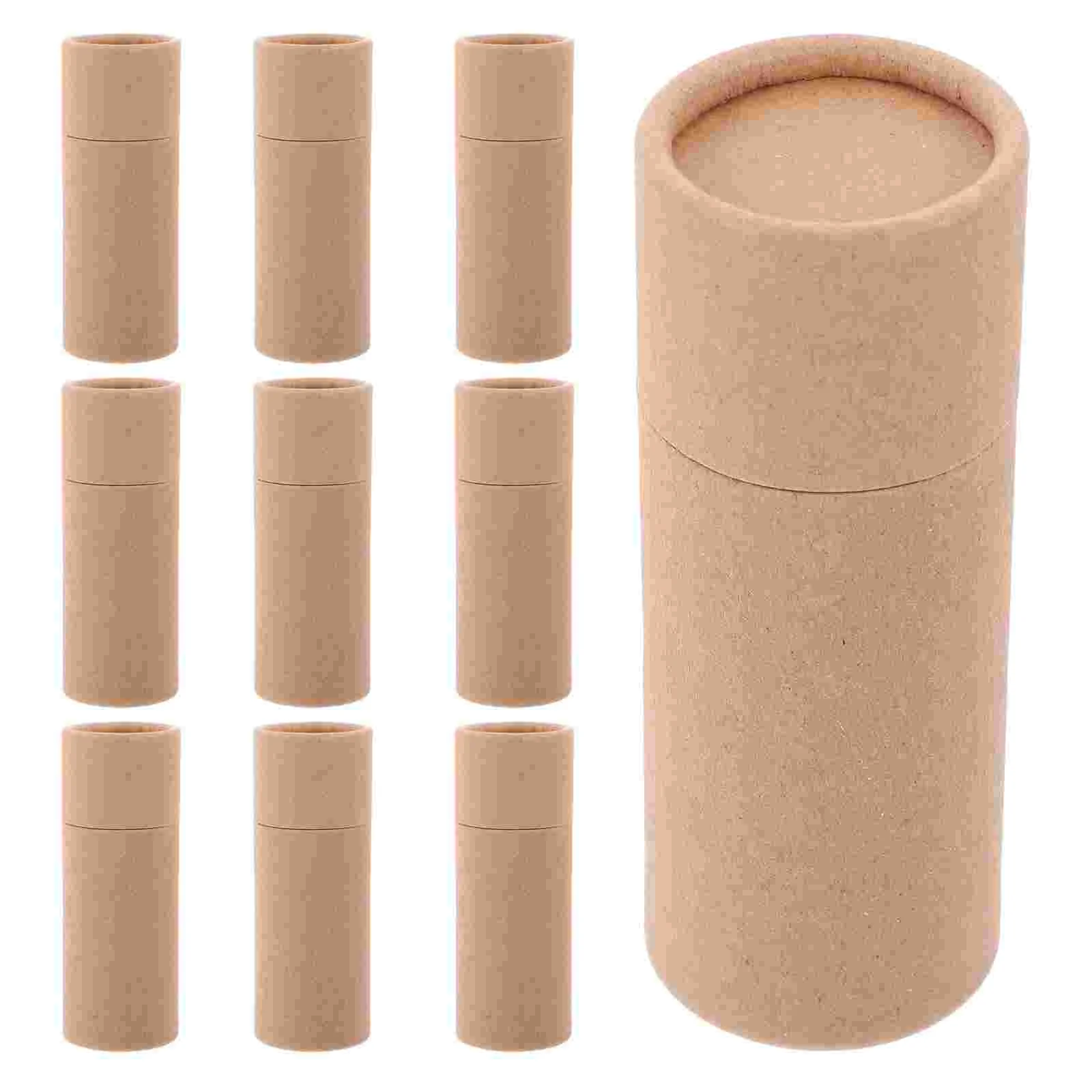 10 Pcs Craft Paper Tubes Round Kraft Containers Gift Cardboard Tea Packaging Storage Boxes