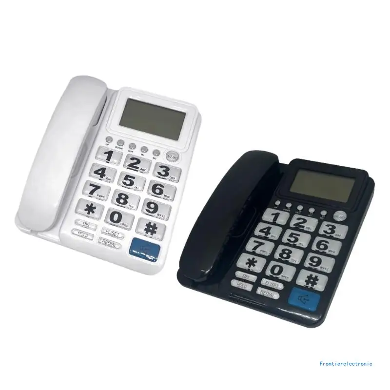 Corded Telephone Landline Telephone Big Button Landline Phones with Caller Identification for Front Desk Home Hotel DropShipping