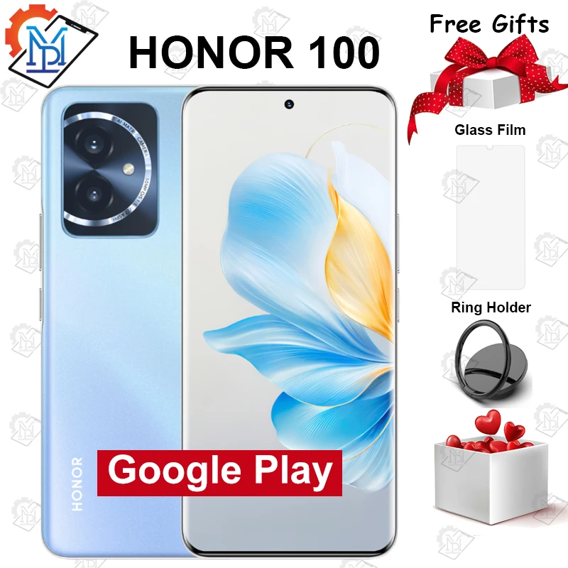 Original HONOR 100 5G Mobile Phone 6.7" 120Hz Screen Snapdragon 7 Gen 3 MagicOS 7.2 Camera 50MP Battery 5000mAh NFC Smartph