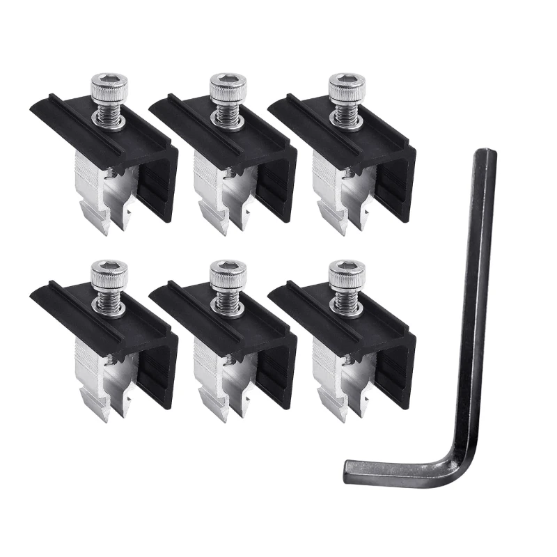 Pack of 6 End Clamp Bracket Aluminium Solar Panel Bracket Solar Panel Holder Clamp for Solar Panel Mounting Dropshipping