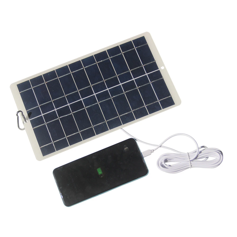 10W 5V Solar Panel Solar Charger Power Bank For Phones Outdoor Camping Hiking Electrical Equipment Supplies