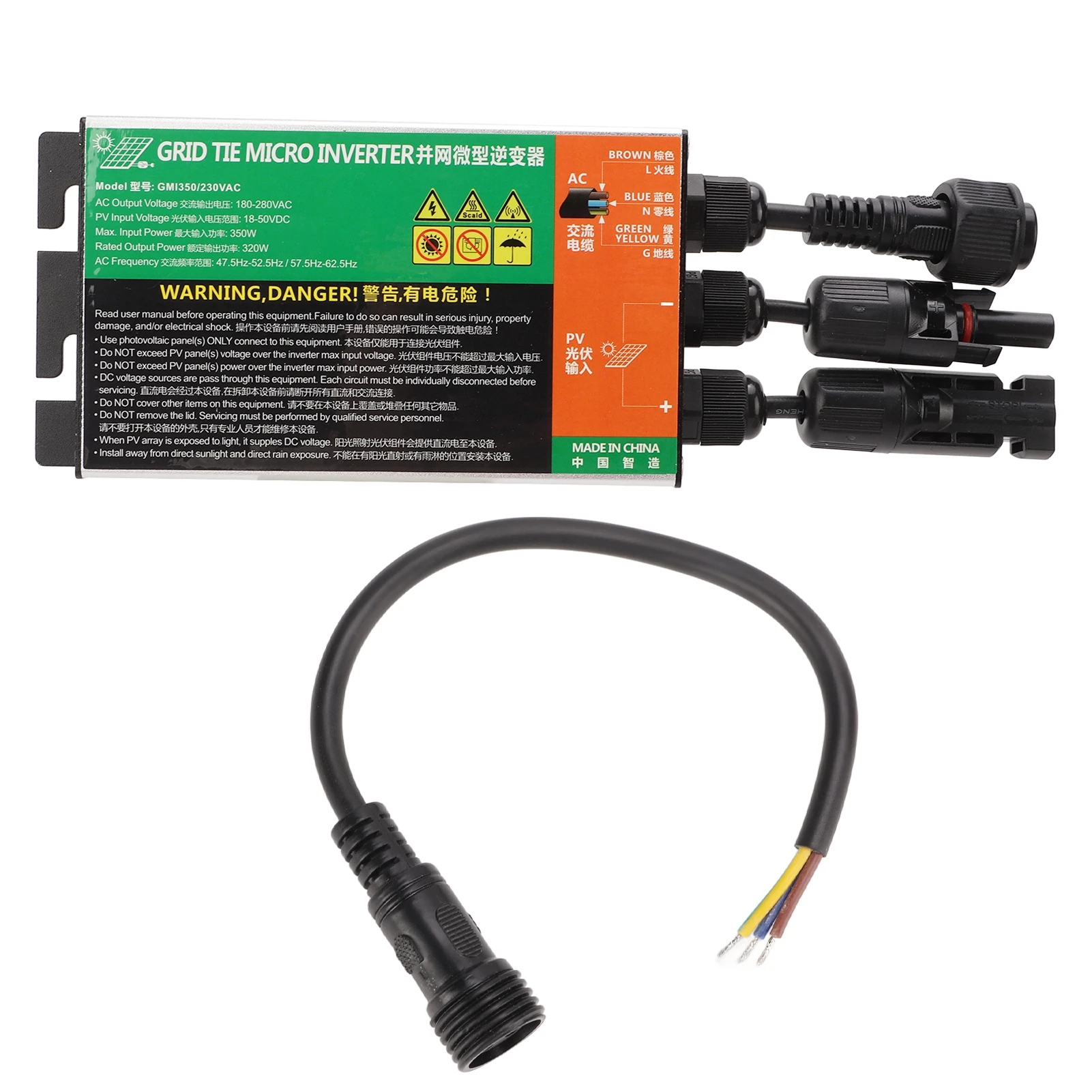 Solar Power Inverters Solar Inverter 350W MPPT Grid Connected IP55 Sine Waving Inverter for Small Solar Systems