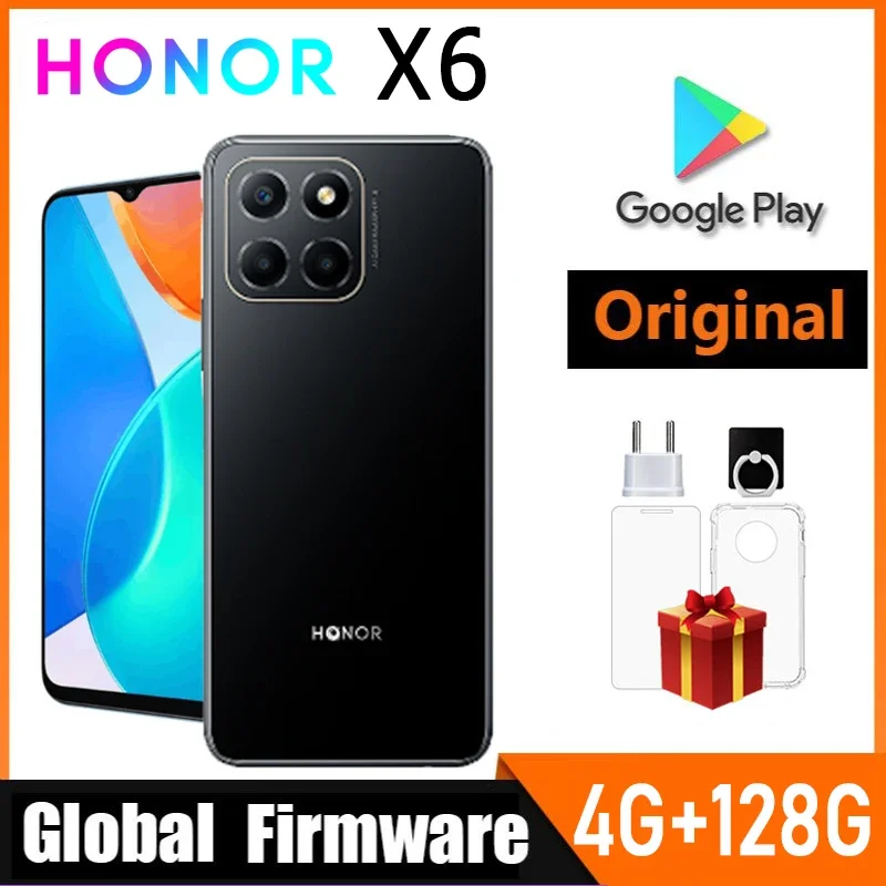 HONOR X6 Smartphone Global Firmware CPU Helio G25 screen 6.5-inch Android 1250 MP camera