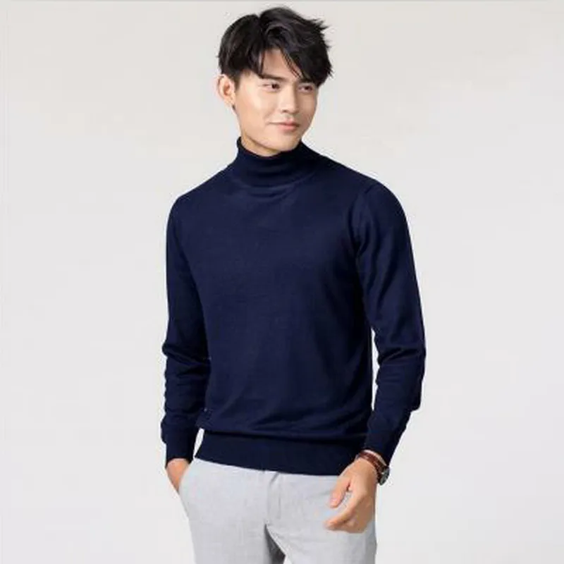 Turtleneck Men Cashmere Cotton Blend Pullover Jumper 2024 Autumn Winter Vetement Homme Ropa Hombre Pull Homme Hiver Sweater XXXL