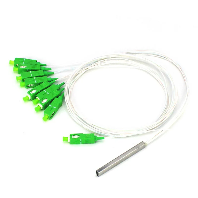 Free Shipping ​10pcs/lot Splitter 1X2 1X4 1X8 1X16 1X32 PLC SC/APC Fiber Optic Single Mode 0.9mm G657A1 LSZH 1m PVC
